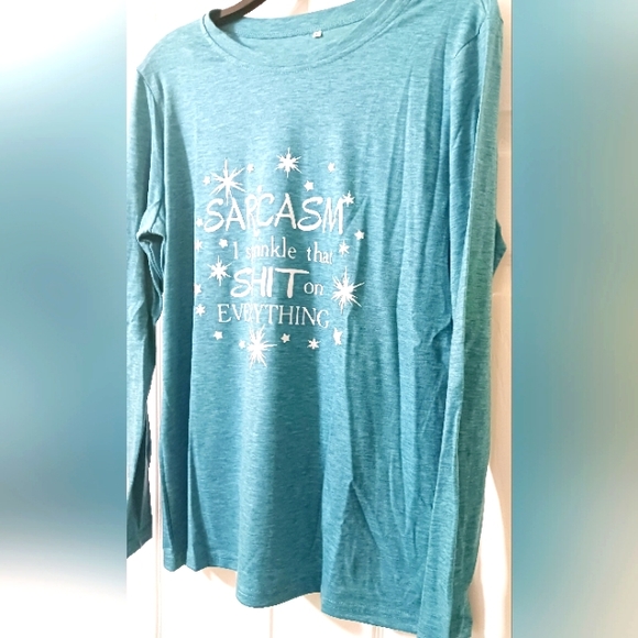 NWT Blue Sarcasm I Sprinkle That #@#@ on Everything Short Sleeve T-shirt Size L - Picture 5 of 6